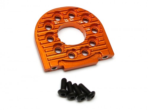 GPM Racing Tamiya TT-02 Aluminum Adjustable Motor Mount (For 16T-25T) - 1 Pc Orange