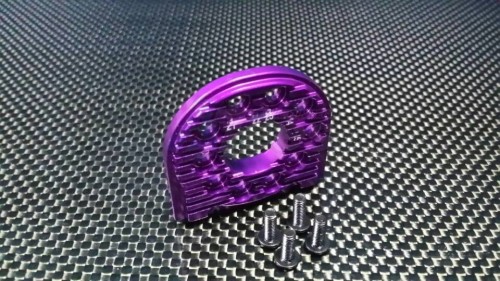 GPM Racing Tamiya TT-02 Aluminum Adjustable Motor Mount (For 16T-25T) - 1 Pc Purple