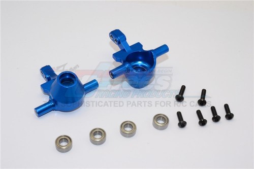 GPM Racing Tamiya TT-02 Aluminum Front Knuckle Arm With Bearing - 1pr Set Blue