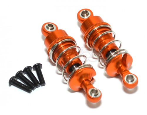 GPM Racing Tamiya TT-02 Aluminum Front/Rear Adjustable Aluminum Ball Top 53MM Damper - 1Pair Orange