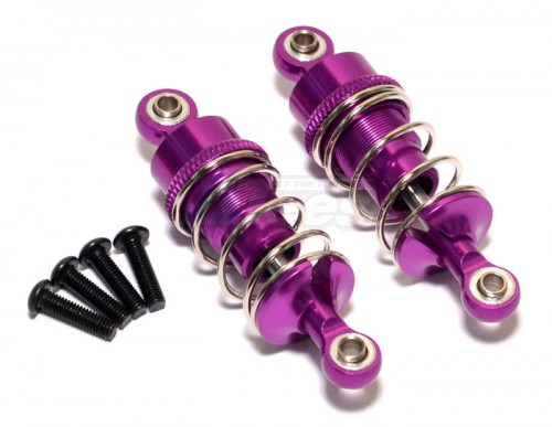 GPM Racing Tamiya TT-02 Aluminum Front/Rear Adjustable Aluminum Ball Top 53MM Damper - 1Pair Purple