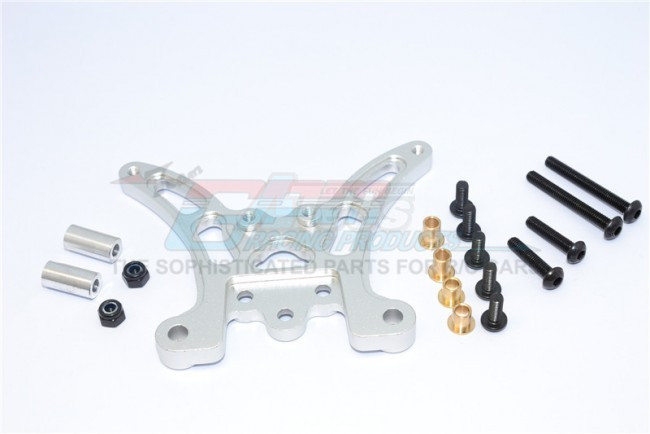 GPM Racing Tamiya TT-02B Aluminum Rear Damper Plate - 1Pc Silver