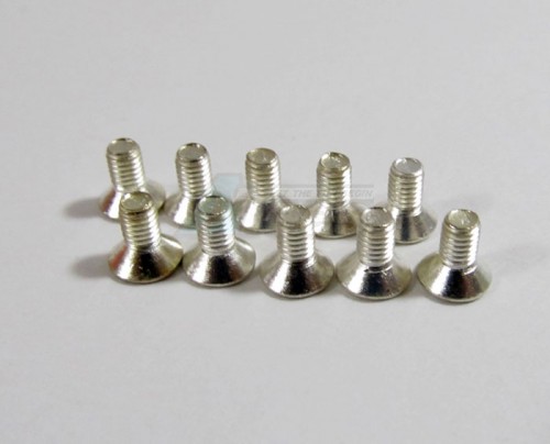 GPM Racing Miscellaneous All Titanium C/sink Screw 3x6 - 10pcs Silver