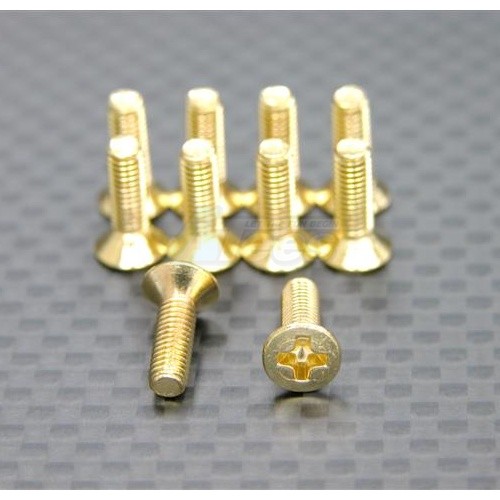 GPM Racing Miscellaneous All Titanium C/sink Screw 3x10 - 10pcs Gold