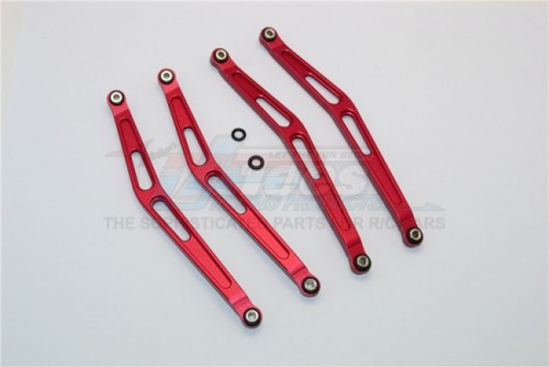 GPM Racing Axial Wraith Aluminum Rock Buggy Links Set - 4 Pcs Red