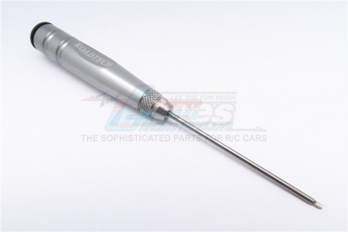 GPM Racing Miscellaneous All Aluminum Hex Screw Driver Of New Handle Design With 2.5mm Steel Long Pin - 1pc Silver