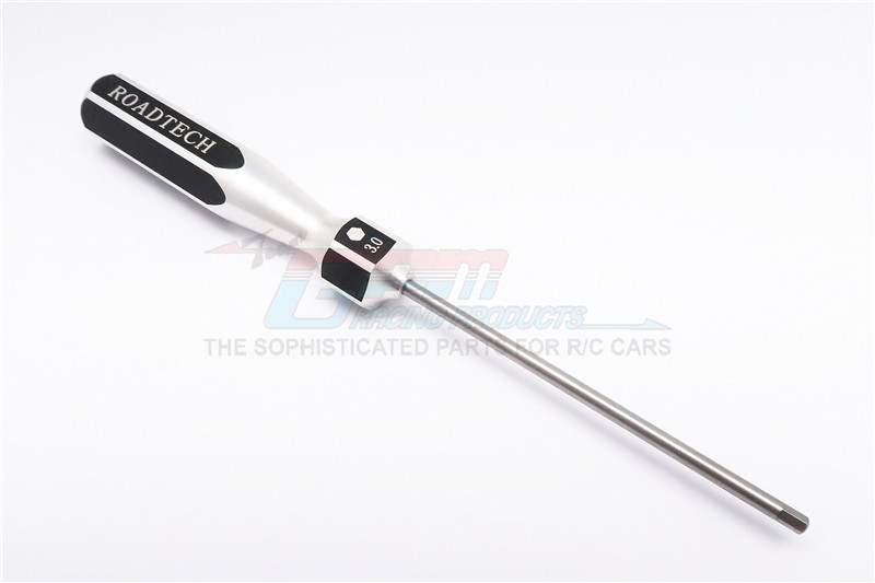 GPM Racing Miscellaneous All Aluminum Hex Screw Driver Of New Handle Design With 3.0mm Steel Long Pin - 1pc Black