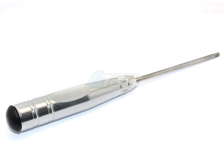 GPM Racing Miscellaneous All Aluminum Hex Screw Driver Of New Handle Design With 3.0mm Steel Long Pin - 1pc Silver