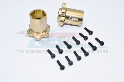 GPM Racing Axial Yeti Aluminium 2.2 Wheel Hub Adapters (22Mm Thickness) - 1 Pair Set For Yeti EXO Wraith SCX10 Titanium