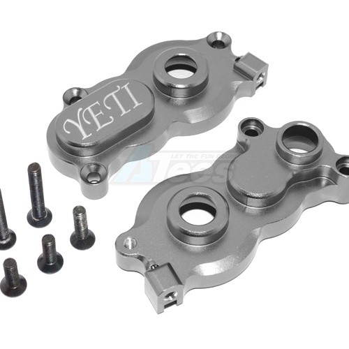 GPM Racing Axial Yeti Aluminium Center Transmission Case - 2Pcs Set Gun Metal