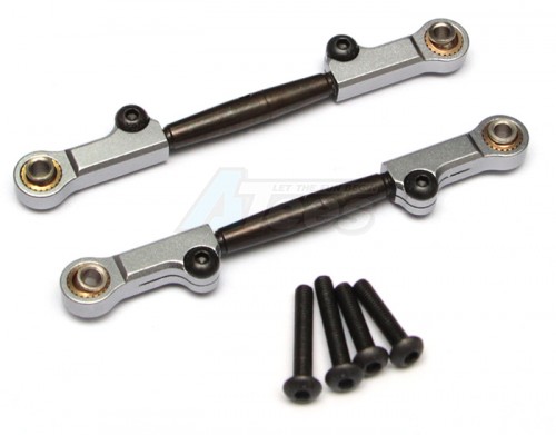 GPM Racing Axial Yeti Spring Steel Steering Anti-Thread Tie Rod With Aluminium Ends - 1Pair Set Gun Metal