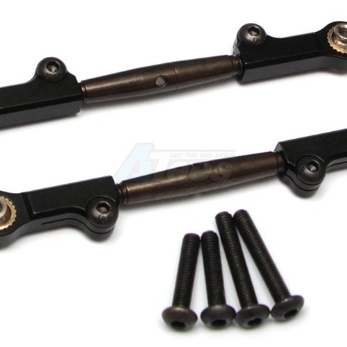 GPM Racing Axial Yeti Spring Steel Upper Anti-Thread Tie Rod With Aluminium Ends - 1Pair Set Black