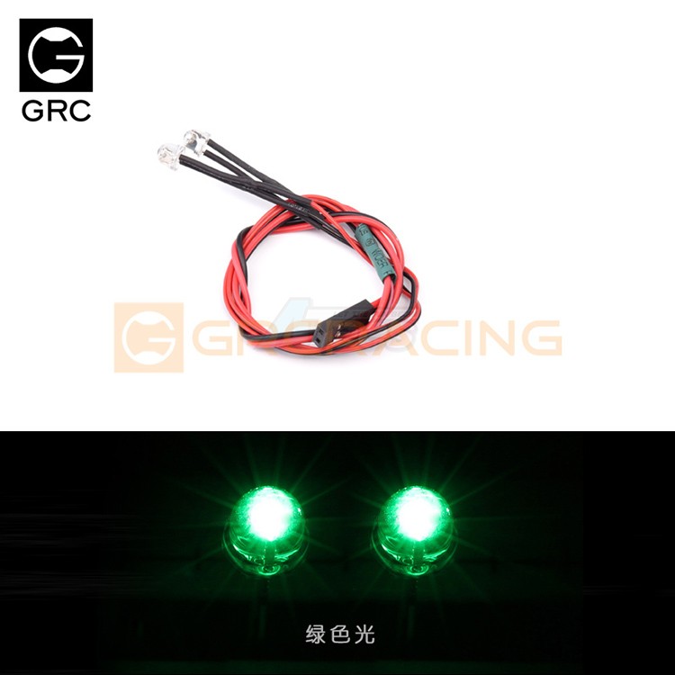 GRC Miscellaneous All 3~7.4V Two Short Head LED Lights for Square Spotlight (2) Green