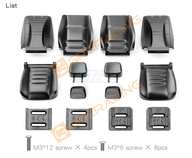 GRC Miscellaneous All Simulation Cab Multi-directional Adjustable Seat for 1/10 RC Crawler Black