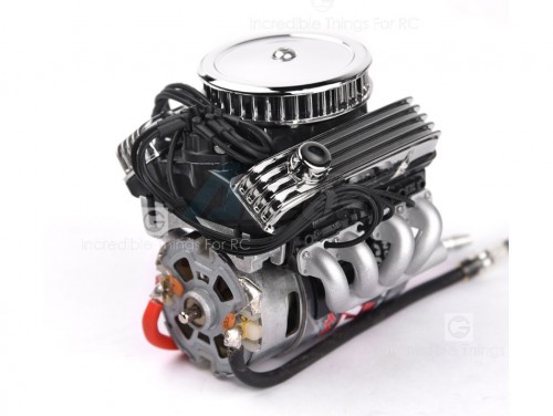 GRC Miscellaneous All 1/10 Vintage V8 Scale Engine w/ Radiator Motor Cooling Fan Air Filter