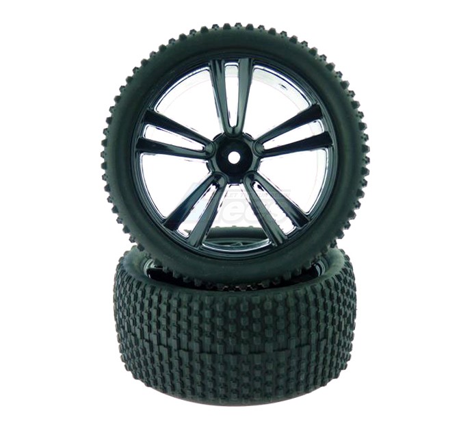 Himoto Himoto Tanto Black Buggy Rear Tires And Rims (31212B+31308) 2P