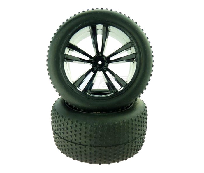Himoto Himoto Katana Black Truggy Tires And Rims (31613B+31503) 2P