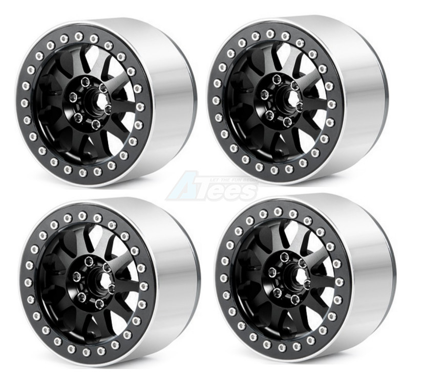 Hobby Details Miscellaneous All 2.2 Inch Aluminium Water-Hollow Beadlock Crawler Wheels 4pcs/set Black