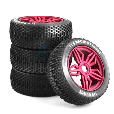 Hobby Details Miscellaneous All 1/8 Off Road Wheel Tire Set 4pcs/set Red