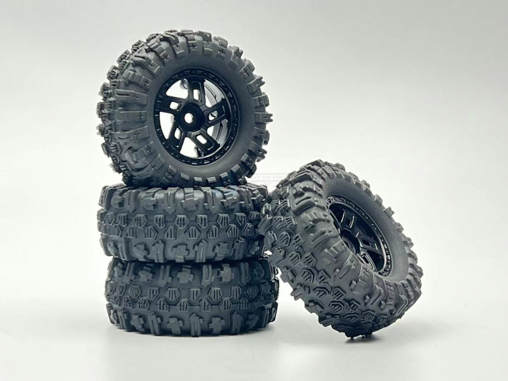 Hobby Plus Hobby Plus CR18P ROCK VAN 1.2inch Mudder Tire Set ( 60mm ) Comp Compound