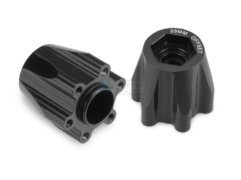JConcepts Miscellaneous All Tribute Wheel Aluminum 12mm Hex Wheel Adaptor Black Anodized - 25mm Offset - 2pc