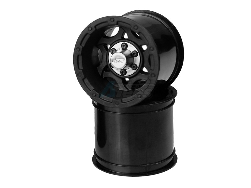 JConcepts Miscellaneous All Tense - Rustler / Stampede (Electric) Front Wheel w/ Center Cap - 2pc Black