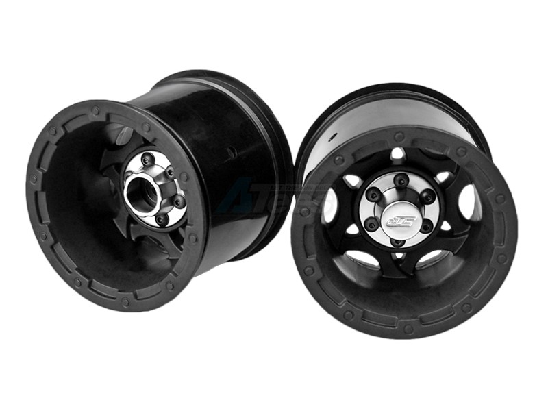 JConcepts Miscellaneous All Tense - Rustler / Stampede (Electric) Rear Wheel w/ Center Cap - 2pc Black