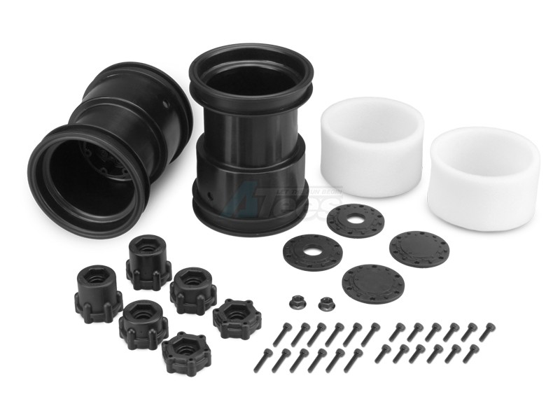 JConcepts Miscellaneous All Tribute - 2.6 x 3.6 Inch Monster Truck Wheel w/ Adaptors - 2pc Black