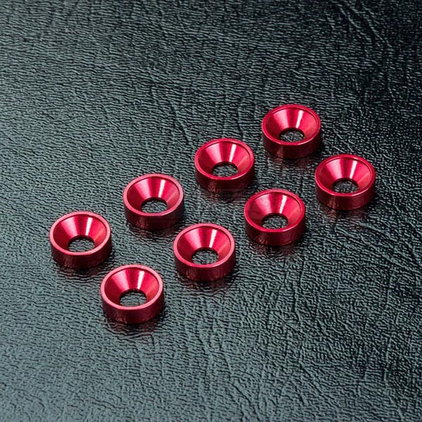 MST Miscellaneous All M3 Aluminum Countersunk Spacer (8) Red