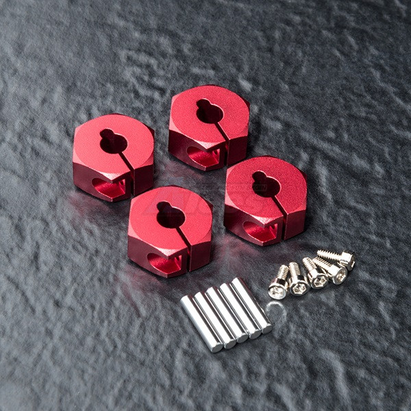MST MST 1/8 CFX-W Aluminum Hex. Wheel Hubs 6MM (4) Red