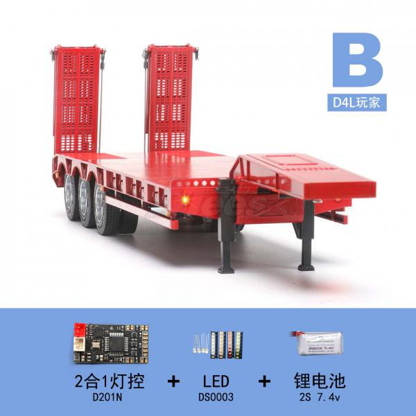 Orlandoo Hunter Model Miscellaneous All 1/32 Flat Bed Semi Ramp Trailer Kit Combo (Include LED Module & Battery) -