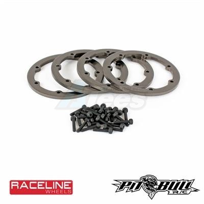 Pit Bull Xtreme RC Miscellaneous All 1.9 Raceline #931 Injector Scale - Beadlock Rings // Gun Metal (Includes 4Rings 28 Screws)