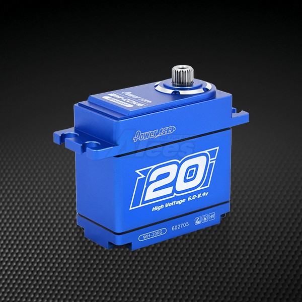 Power HD Miscellaneous All Waterproof Coreless Titanium Steel Gears Digital Servo 20KG 0.08sec @8.4V Blue