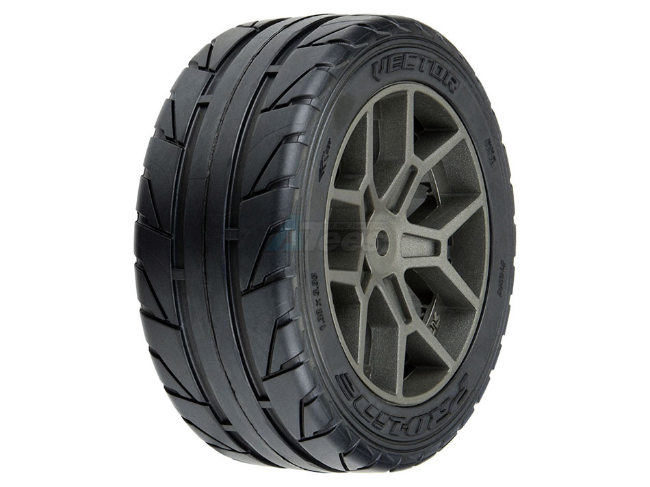 Pro-Line Racing Miscellaneous All 1/8 Vector S3 F/R 35/85 2.4 Inch BELTED MTD 14mm Gray