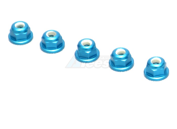 Speedmind Miscellaneous All 3MM Alum. Flanged Locknut Blue (5)