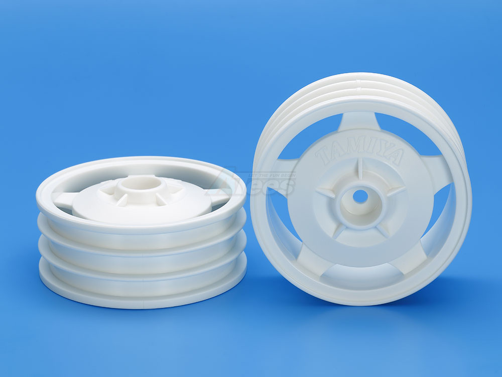 Tamiya Miscellaneous All 2WD Buggy Front Star-Dish Wheels (Hex Hub, White)
