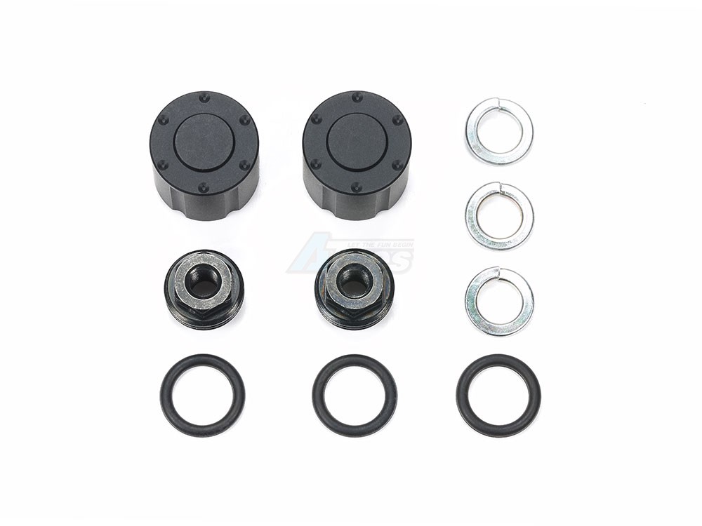 Tamiya Miscellaneous All Hub Nuts for Dual Wheel Black 2 pcs
