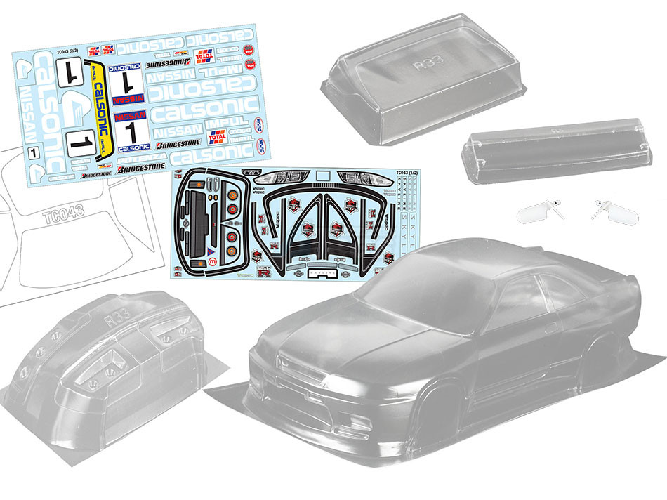 Team C Miscellaneous All 1/10 Nissan GTR R33 (190MM) w/ Calsonic Sticker