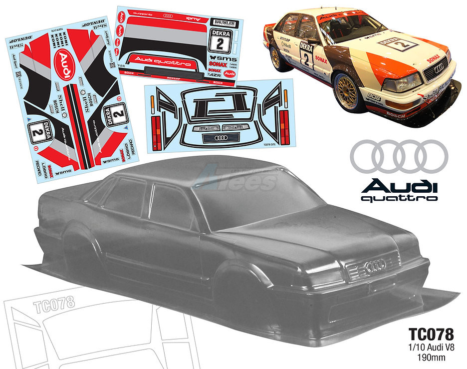 Team C Miscellaneous All 1/10 Audi V8 (190MM) w/ 2 Sticker