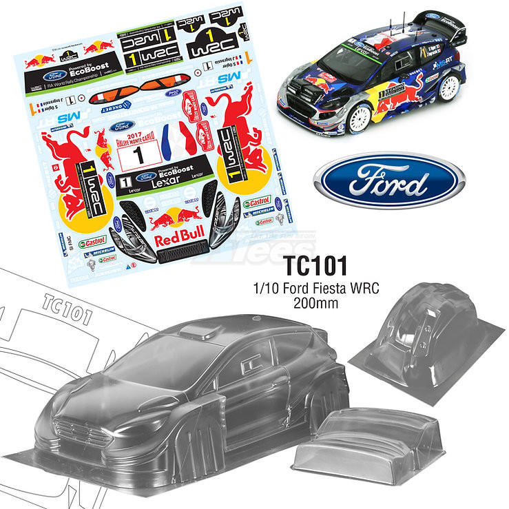 Team C Miscellaneous All 1/10 Ford Fiesta WRC w/ Red Bull Sticker