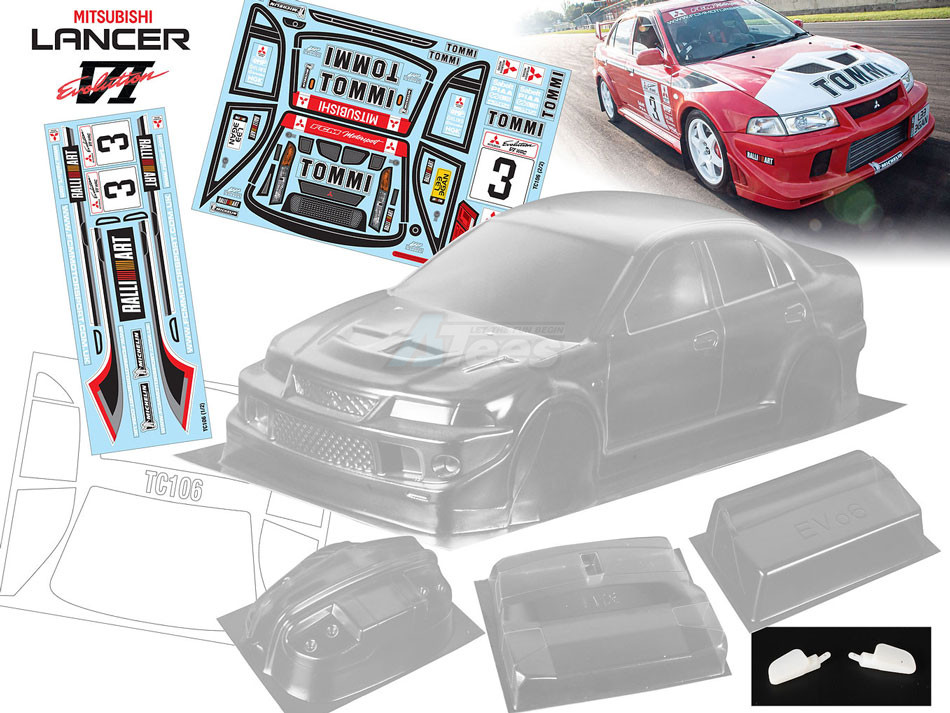 Team C Miscellaneous All 1/10 Mitsubishi Lancer Evolution 6 (190mm) w/ 3 Sticker