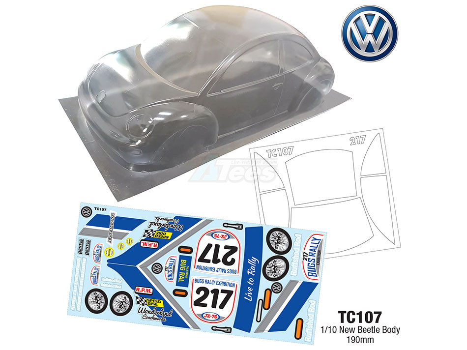 Team C Miscellaneous All 1/10 New Beetle Body 190mm w/ 217 Sticker