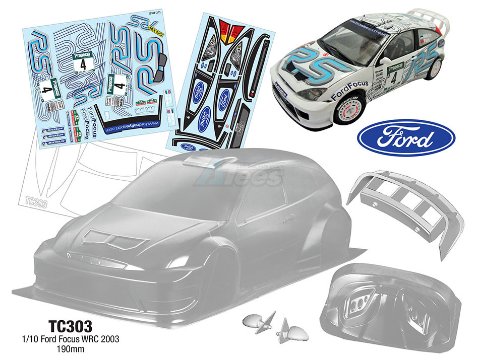 Team C Miscellaneous All 1/10 Ford Focus WRC 2003 190mm w/ PS Sticker