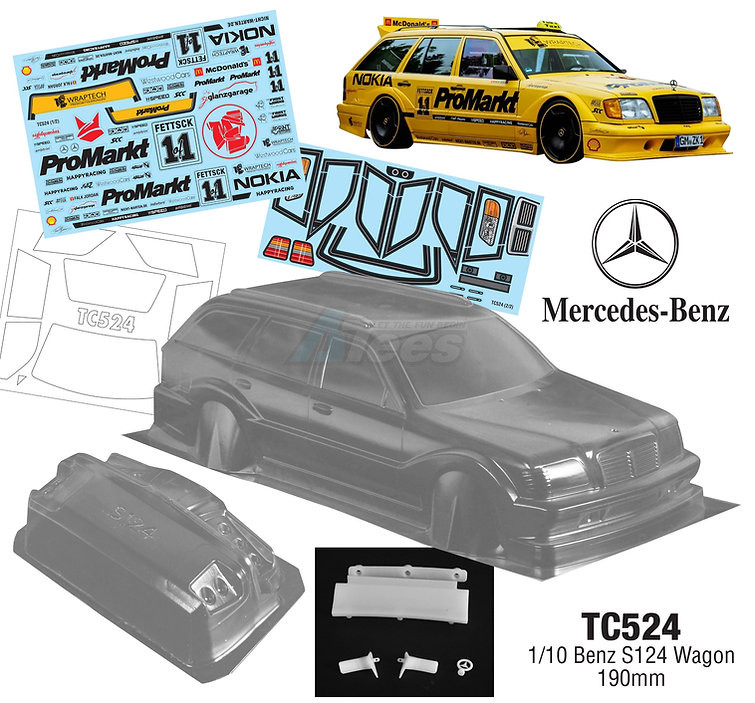 Team C Miscellaneous All 1/10 Benz S124 Wagon 190mm