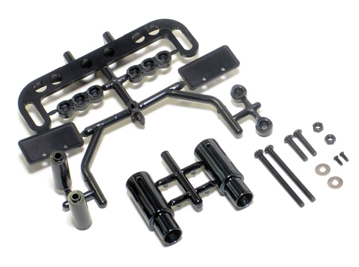 Team Raffee Co. Miscellaneous All Realistic RC Exhaust Tune Pipe W/Accessories Black