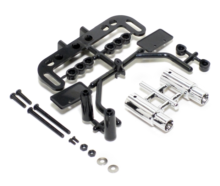 Team Raffee Co. Miscellaneous All Realistic RC Exhaust Tuned Pipe W/accessories Silver