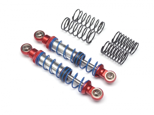 Team Raffee Co. Miscellaneous All Aluminum Double Spring Shocks 70mm (2) for Crawlers Red