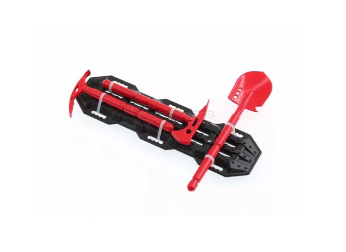 Team Raffee Co. Miscellaneous All Scale Accessories - 1/10 Tools Set (Shovel Axe Pickaxe) - BK & RD