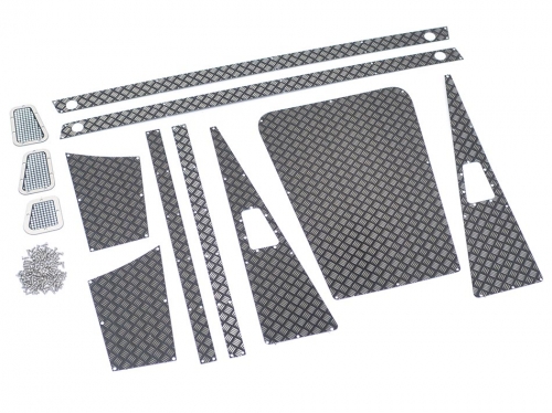 Team Raffee Co. Team Raffee Co. TRC-D110 Stainless Steel Diamond Plate Accessory Pack for Defender Pickup Truck D90/D110 Black