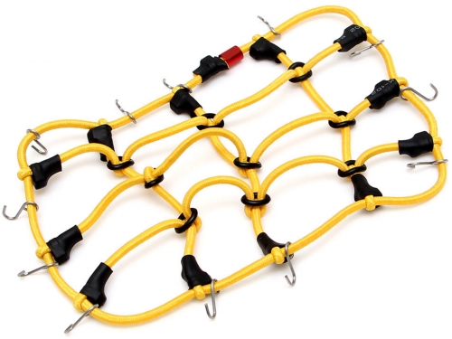 Team Raffee Co. Miscellaneous All Scale Accessories Elastic Luggage Net with Hooks 15x9cm for RC Crawler & Truck Yellow